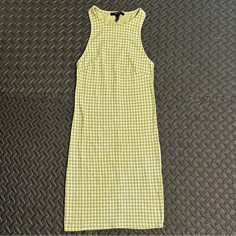 Forever 21 checkered green dress